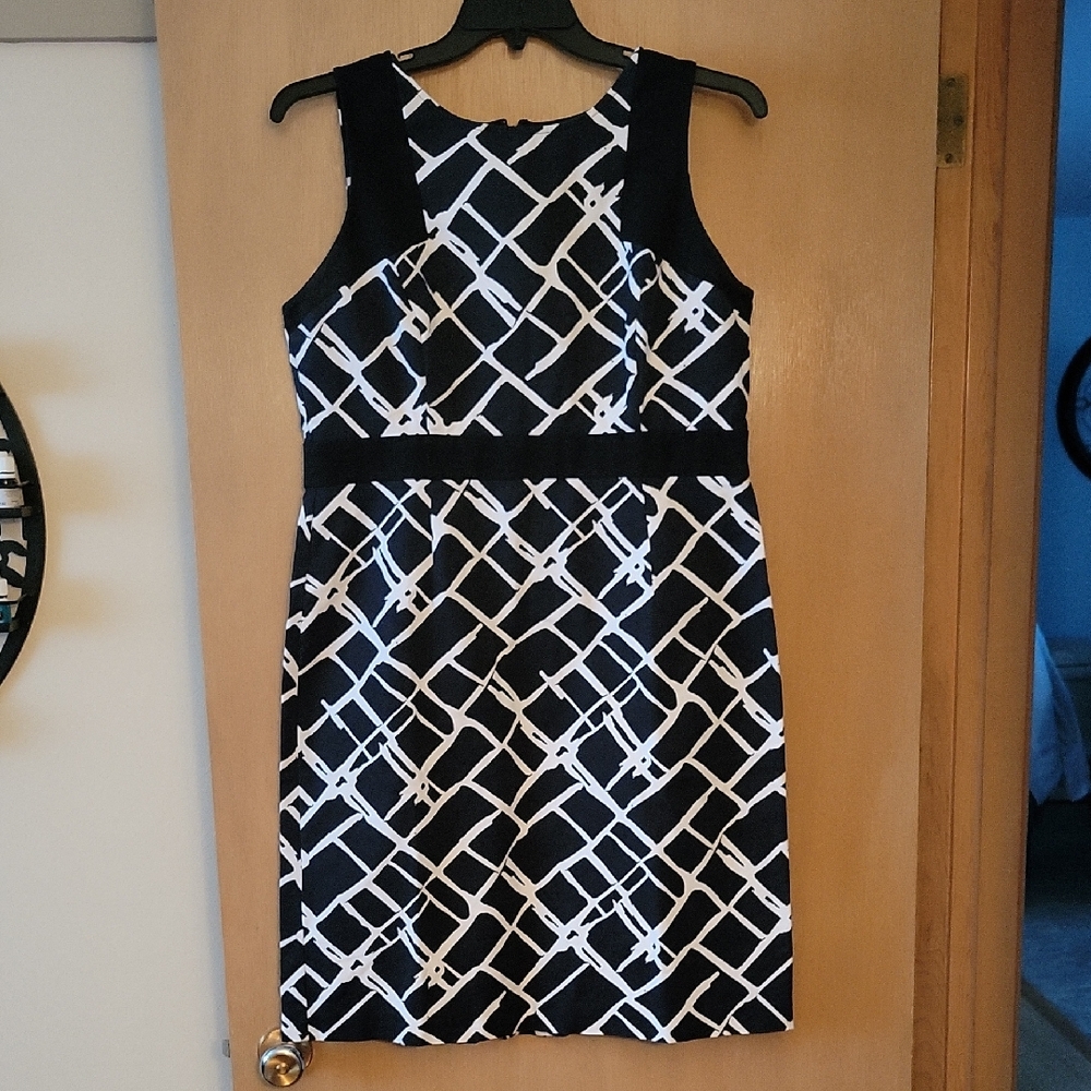 Peck & Peck Black and White Patterned Mini Dress